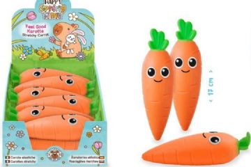 Giocattolo elastico a forma di carota arancione Trendhaus modello 967176, oggetto di richiamo per presenza di amianto